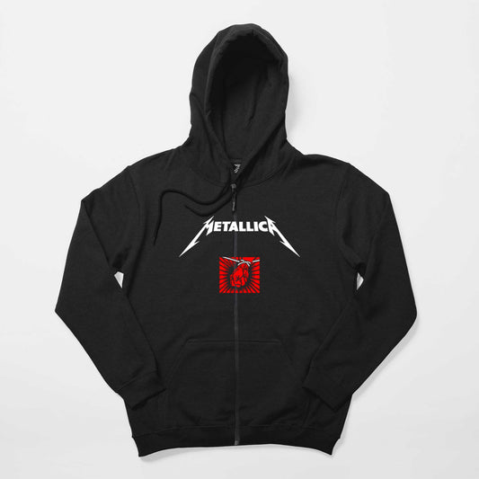 Metallica St. Anger Siyah Fermuarlı Kapşonlu Sweatshirt