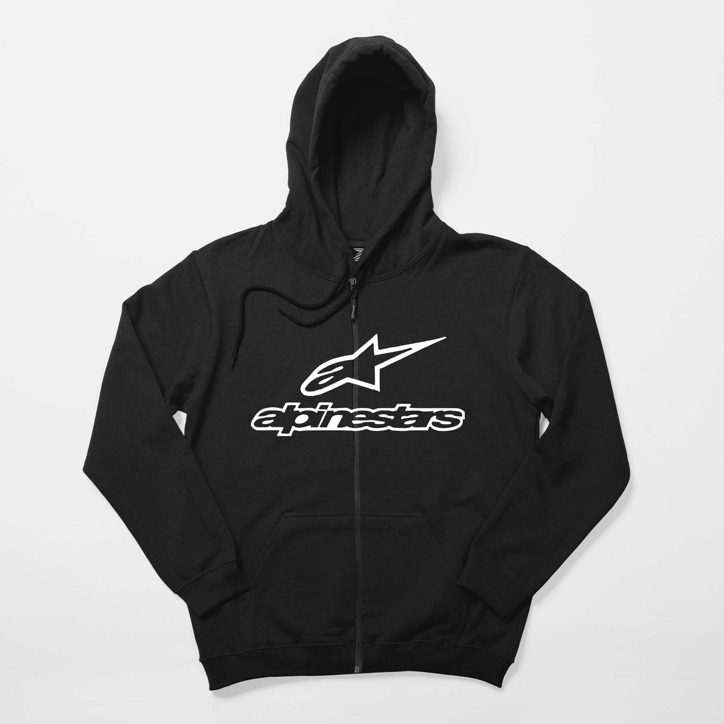 Alpinestars Logo Text Siyah Fermuarlı Kapşonlu Sweatshirt