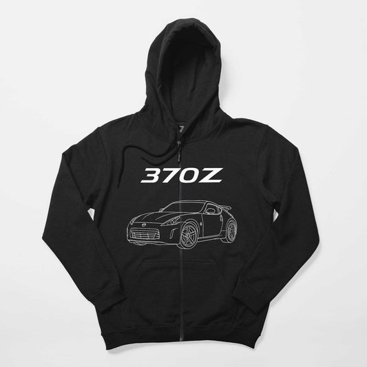 Nissan 370Z Siyah Fermuarlı Kapşonlu Sweatshirt