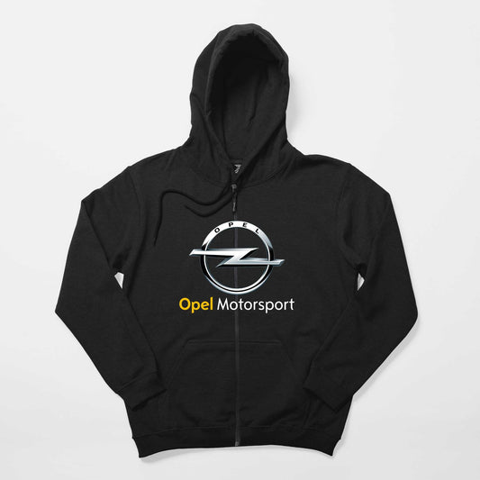 Opel Motorsport Siyah Fermuarlı Kapşonlu Sweatshirt