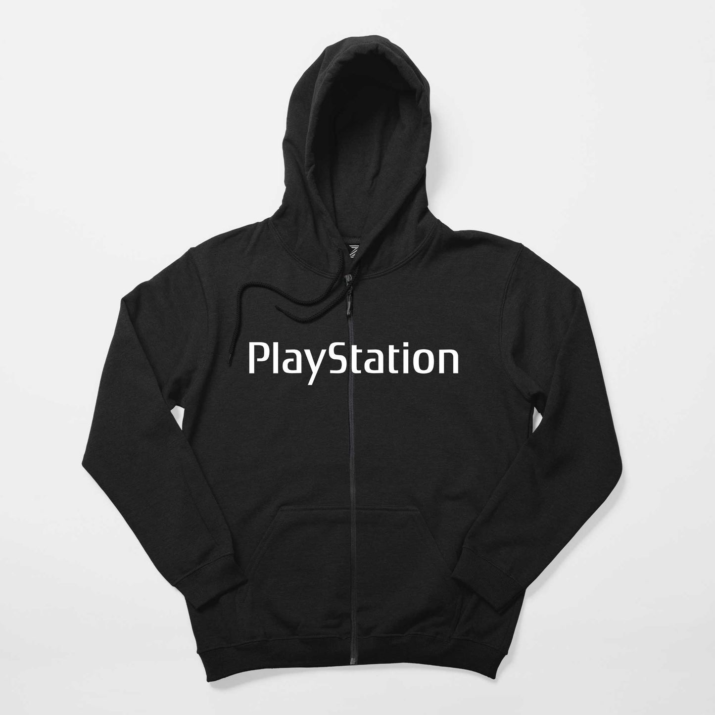 Playstation Text Siyah Fermuarlı Kapşonlu Sweatshirt