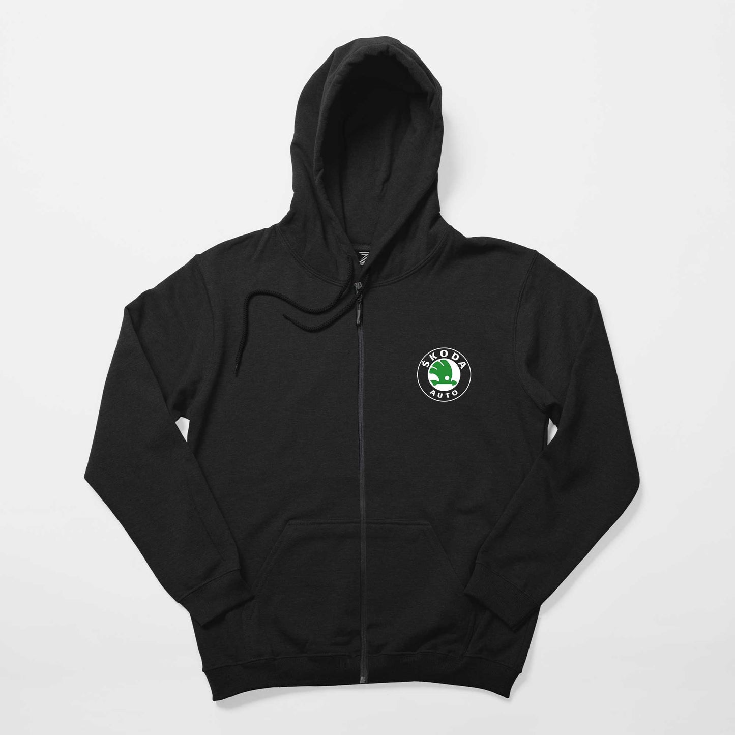 Skoda Auto Siyah Fermuarlı Kapşonlu Sweatshirt