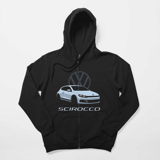 Volkswagen Scirocco Siyah Fermuarlı Kapşonlu Sweatshirt