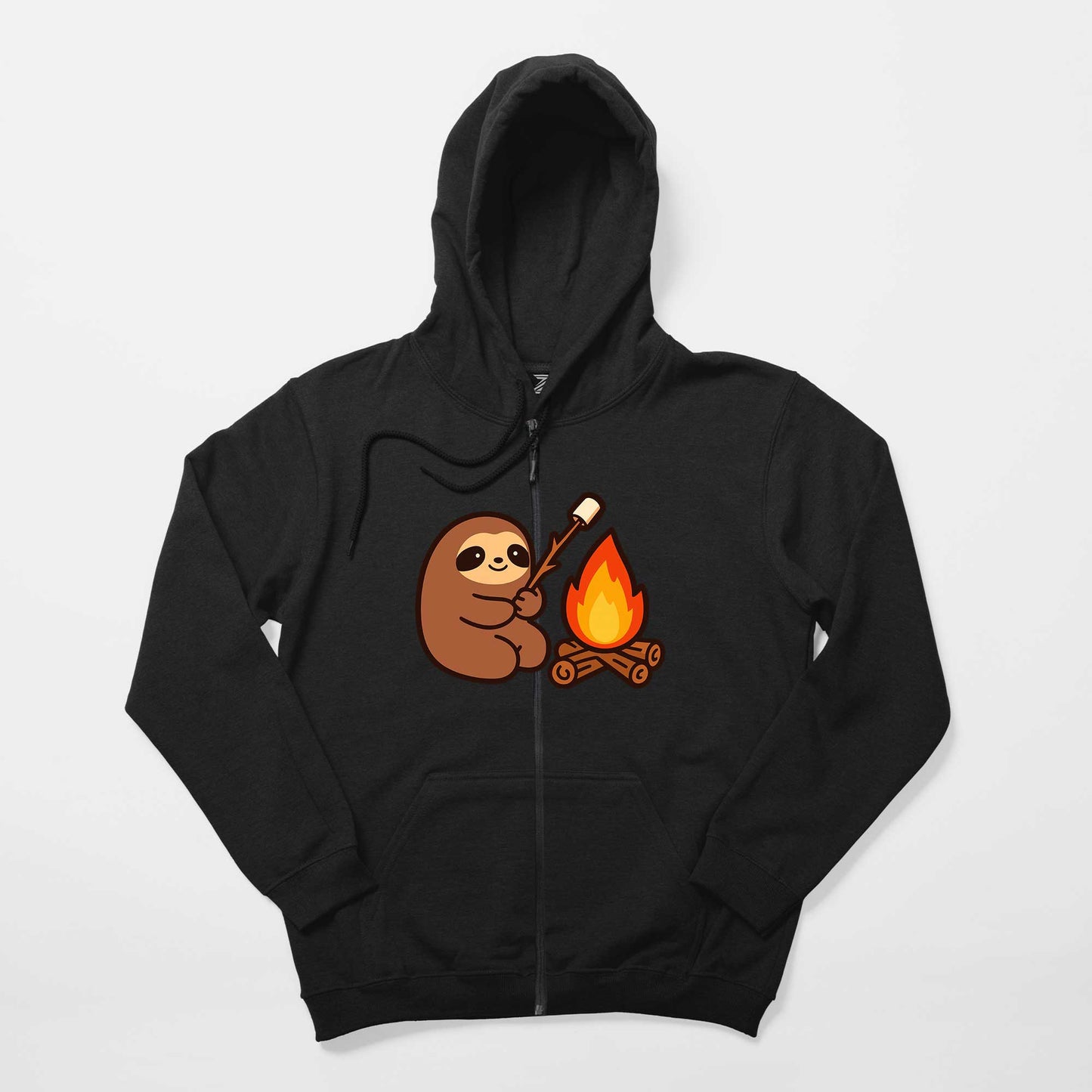 Camp Cute Siyah Fermuarlı Kapşonlu Sweatshirt