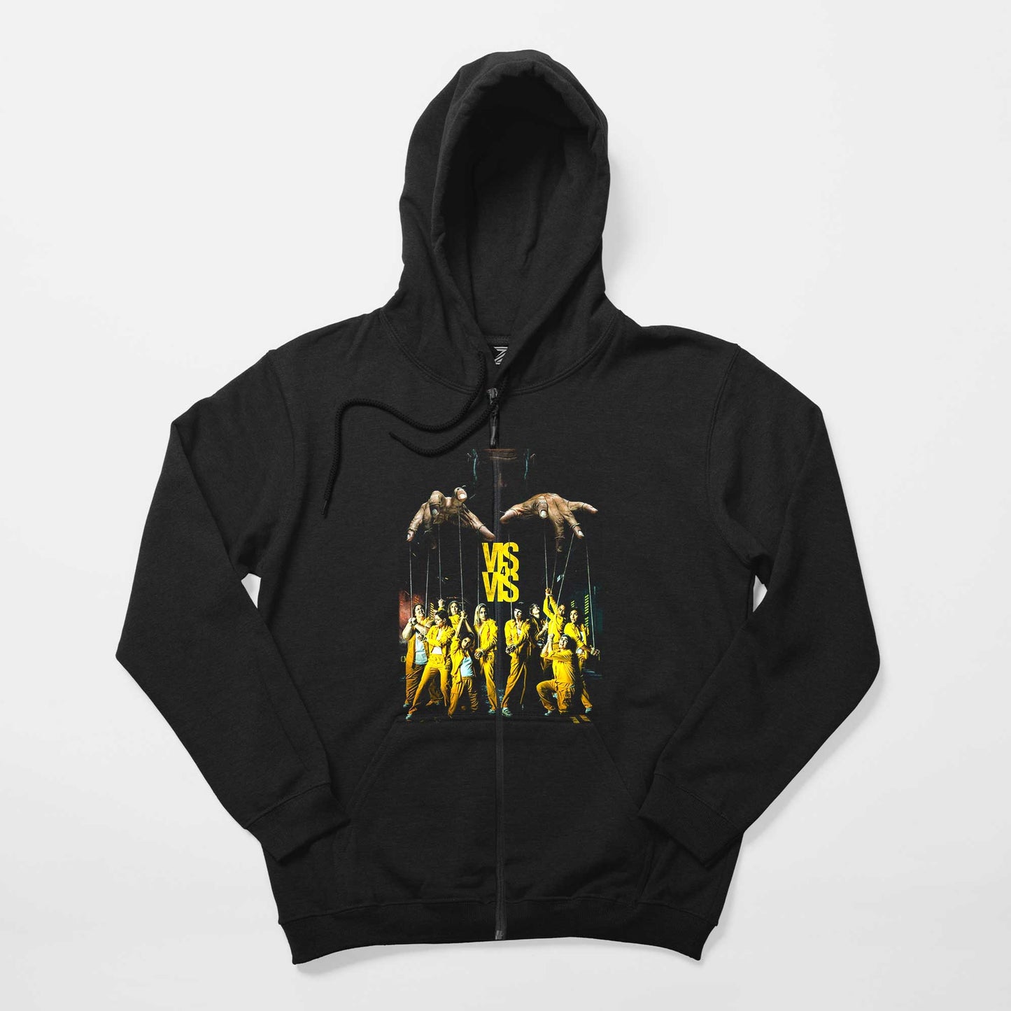 Vis A Vis Siyah Fermuarlı Kapşonlu Sweatshirt