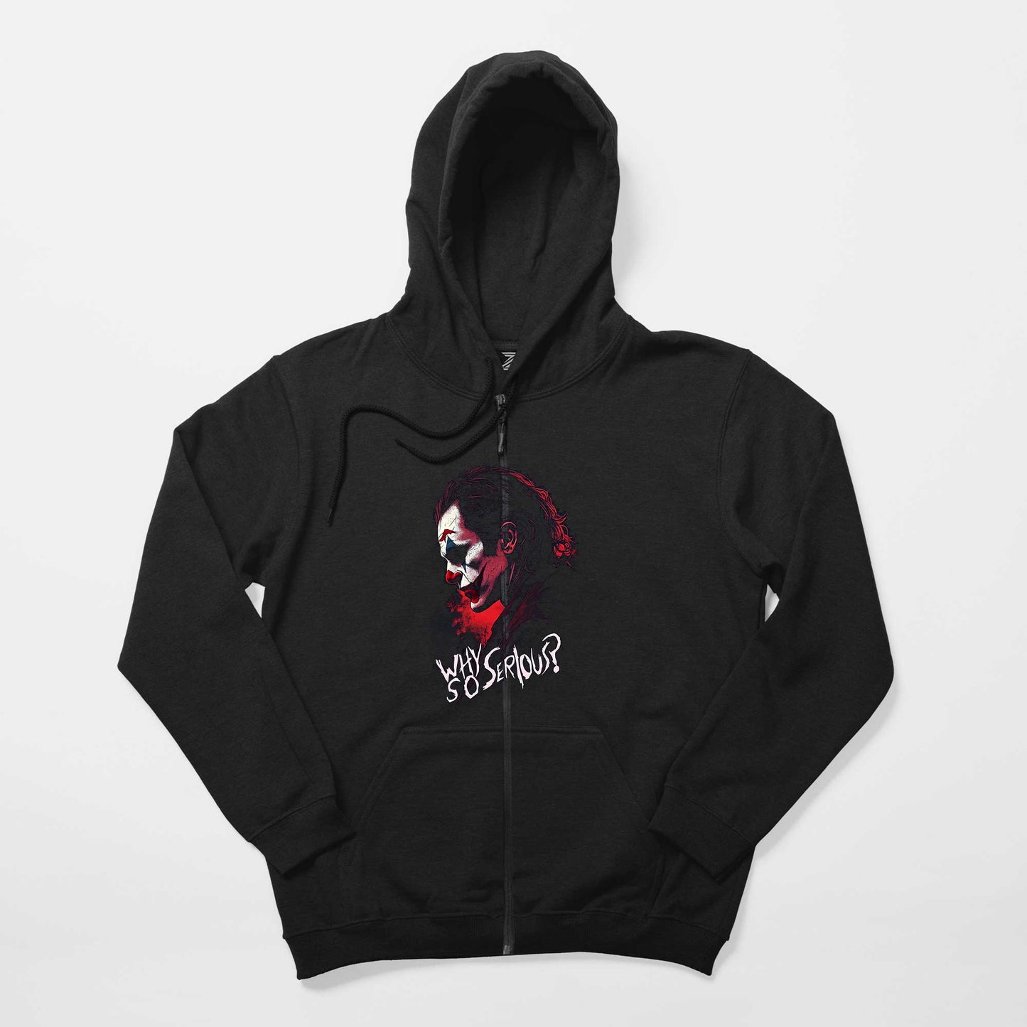 Joker Siyah Fermuarlı Kapşonlu Sweatshirt