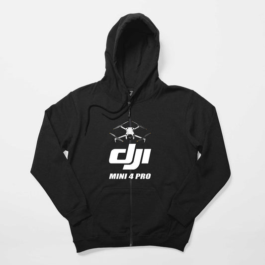 Dji Mini 4 Pro Siyah Fermuarlı Kapşonlu Sweatshirt