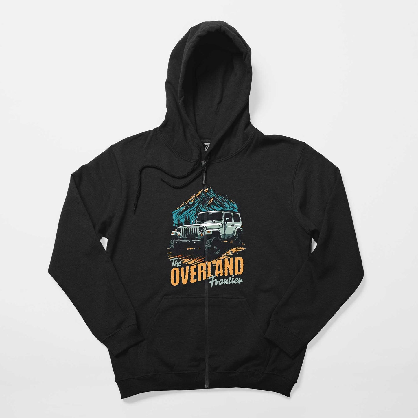 Overland Siyah Fermuarlı Kapşonlu Sweatshirt