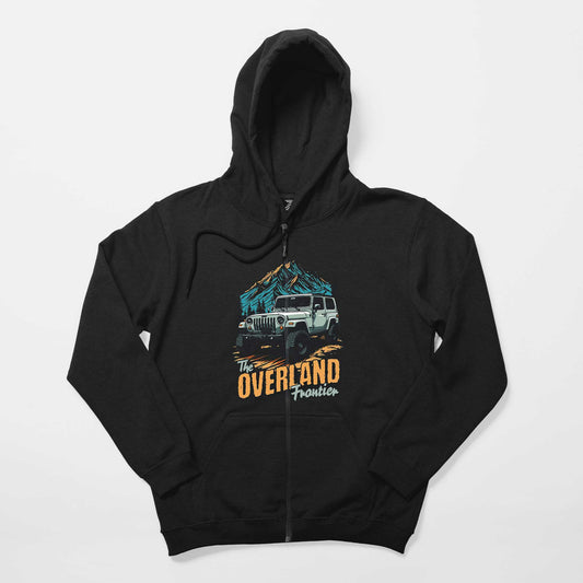 Overland Siyah Fermuarlı Kapşonlu Sweatshirt