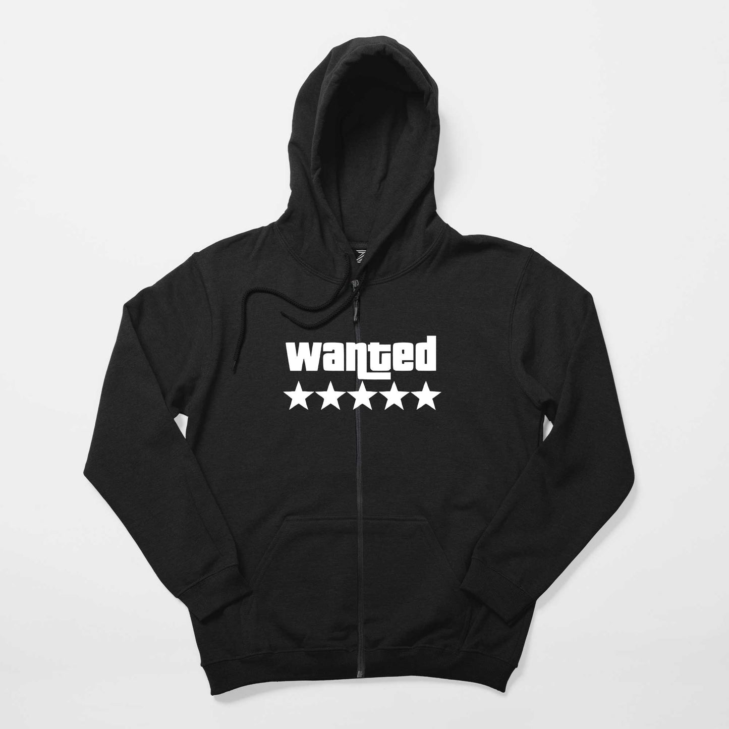 Wanted White Siyah Fermuarlı Kapşonlu Sweatshirt