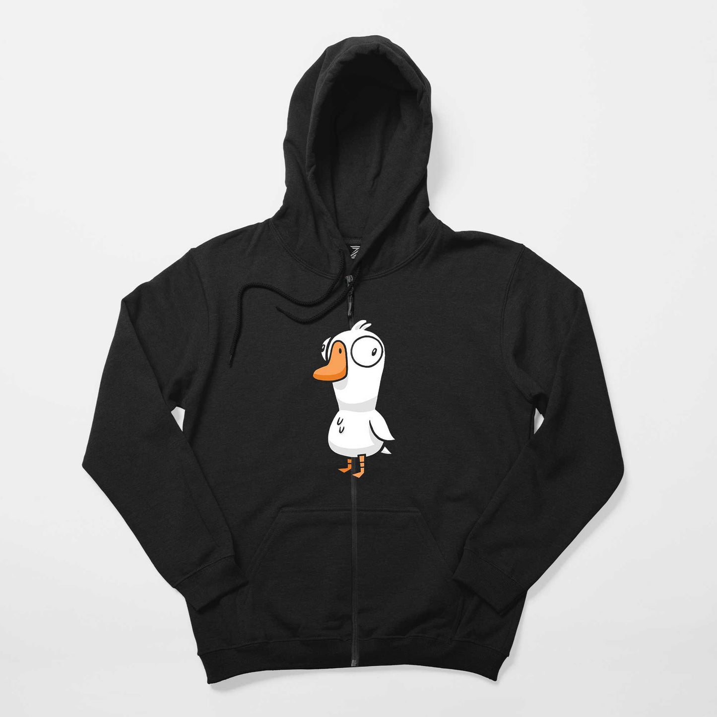 Goose Goose Duck Siyah Fermuarlı Kapşonlu Sweatshirt