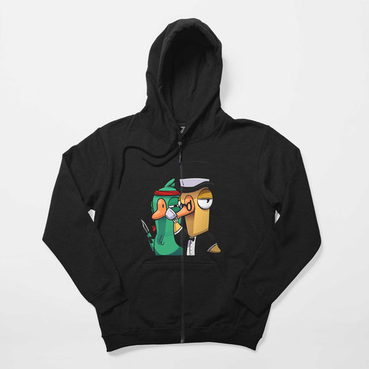 Goose Goose Duck Katil Siyah Fermuarlı Kapşonlu Sweatshirt
