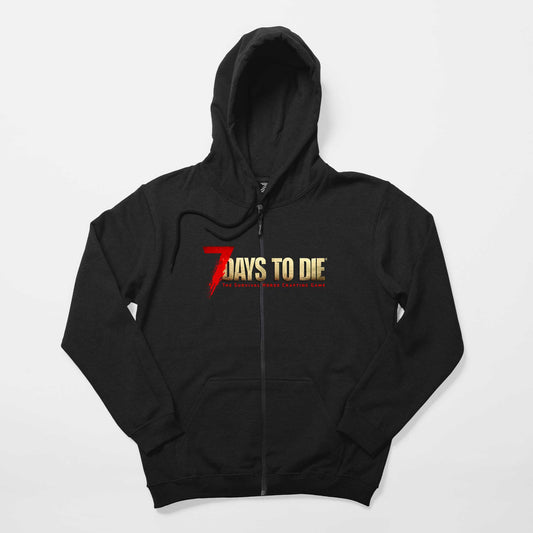 7 Days To Die Logo Siyah Fermuarlı Kapşonlu Sweatshirt