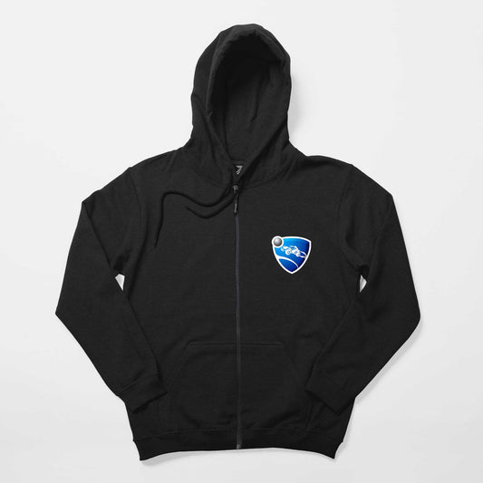 Rocket League Amblem Siyah Fermuarlı Kapşonlu Sweatshirt