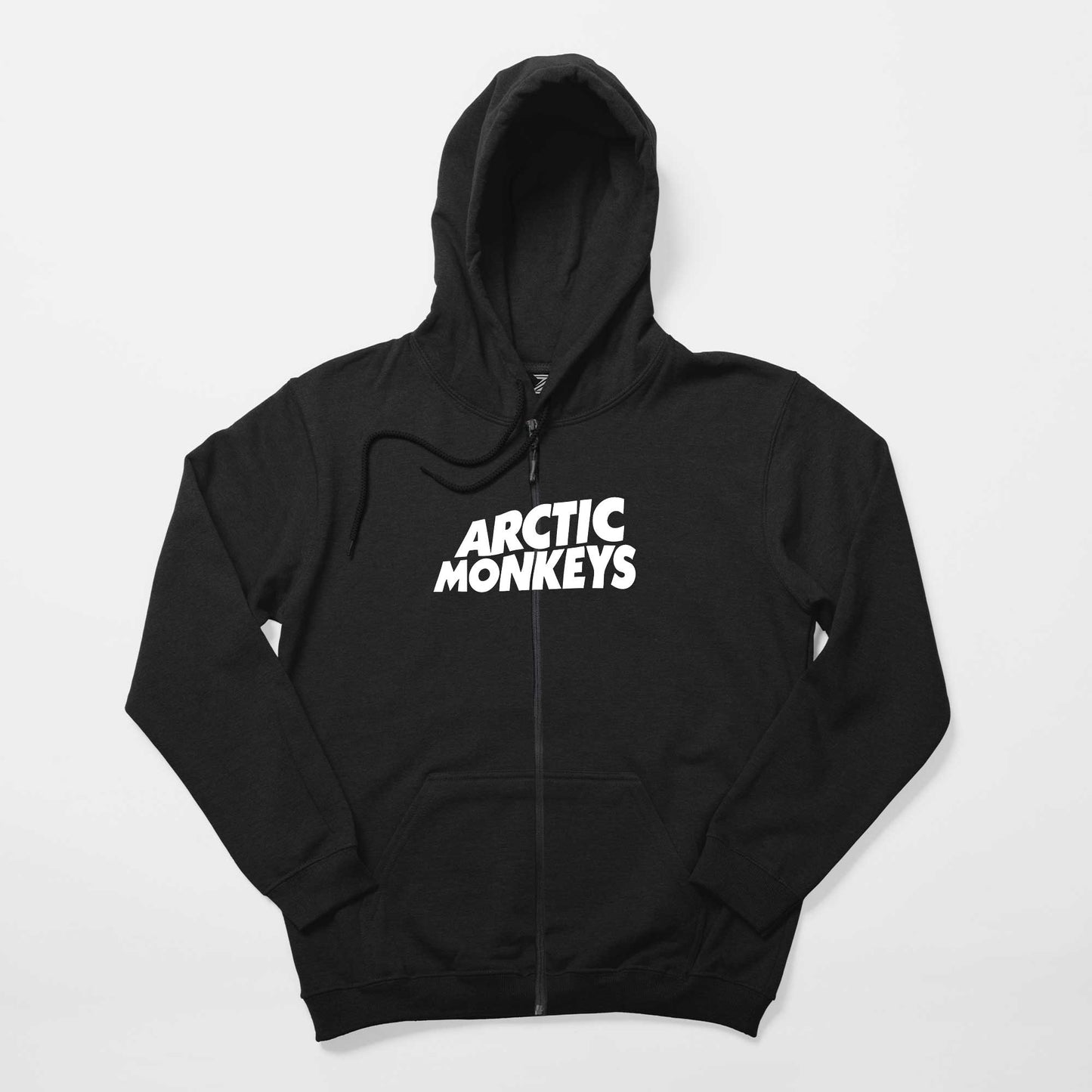 Artic Monkeys White Logo Siyah Fermuarlı Kapşonlu Sweatshirt