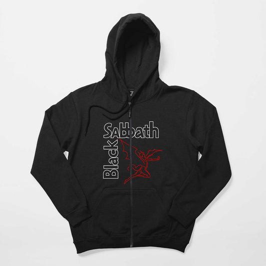 Black Sabbath Grim Reaper Siyah Fermuarlı Kapşonlu Sweatshirt