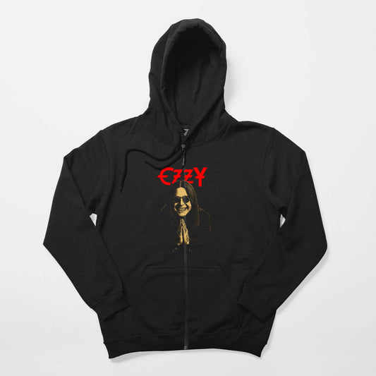 Ozzy Osbounre Siyah Fermuarlı Kapşonlu Sweatshirt