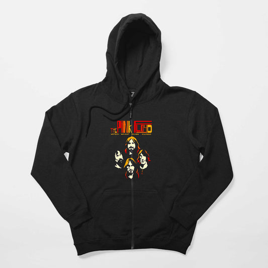 Pink Floyd Grup Silüet Siyah Fermuarlı Kapşonlu Sweatshirt