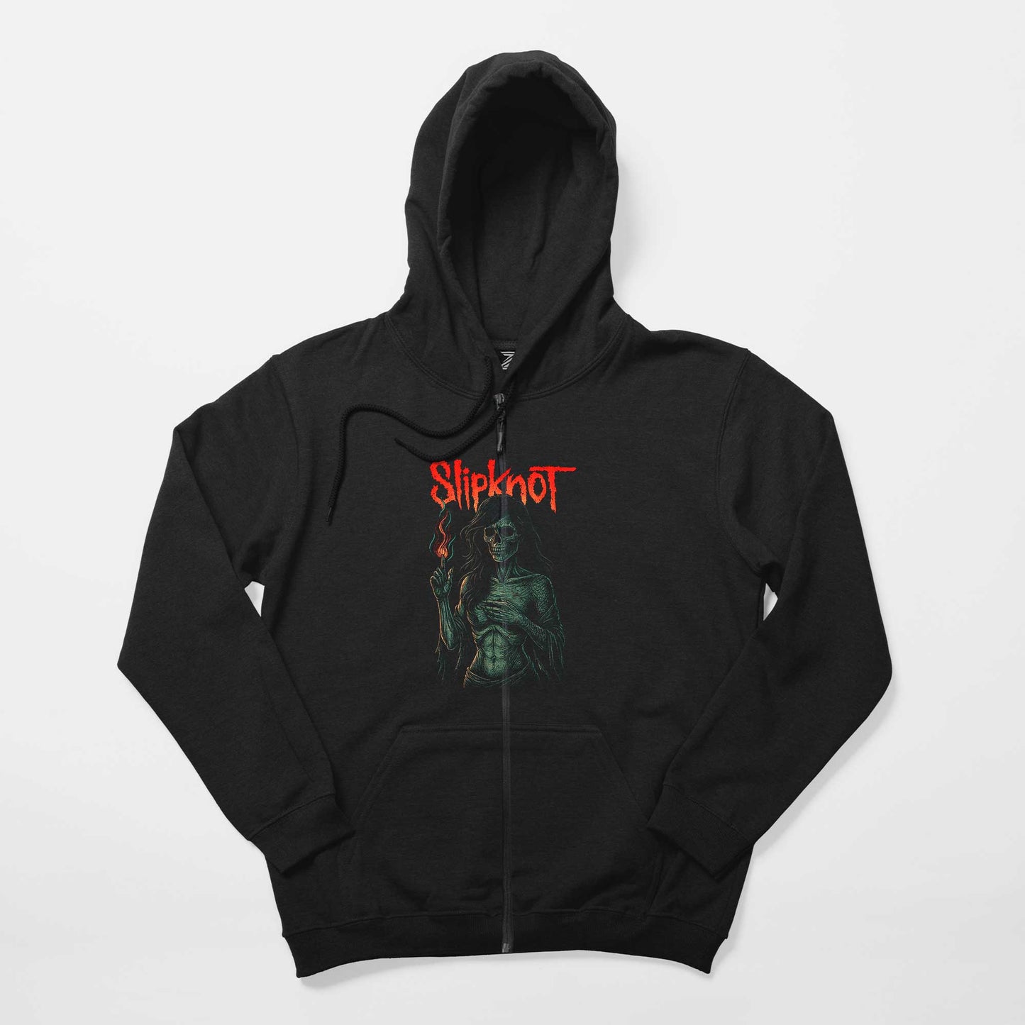 Slipknot Female Skeleton Hot Siyah Fermuarlı Kapşonlu Sweatshirt