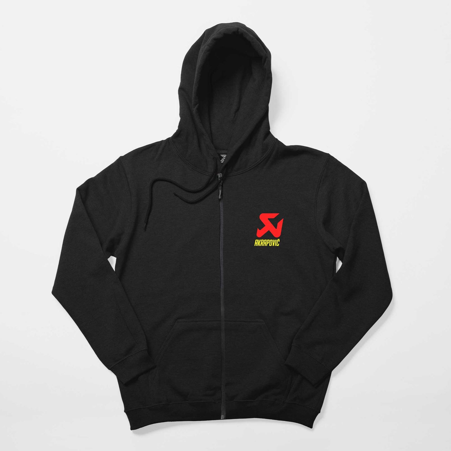 Akrapovic Logo Siyah Fermuarlı Kapşonlu Sweatshirt
