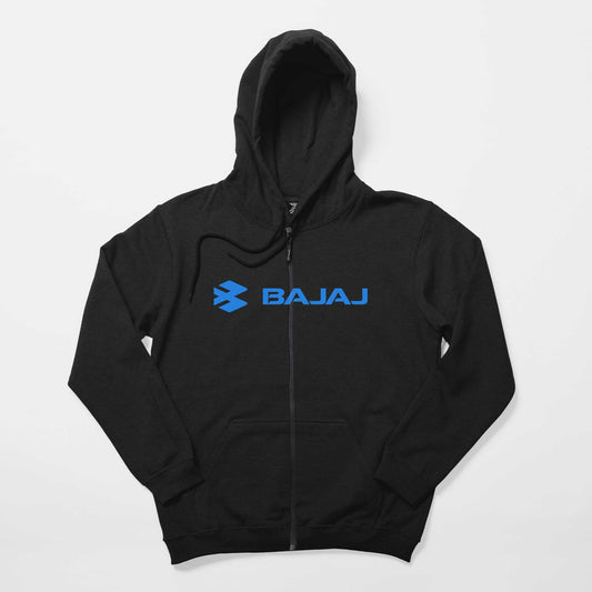 Bajaj Logo 2 Siyah Fermuarlı Kapşonlu Sweatshirt