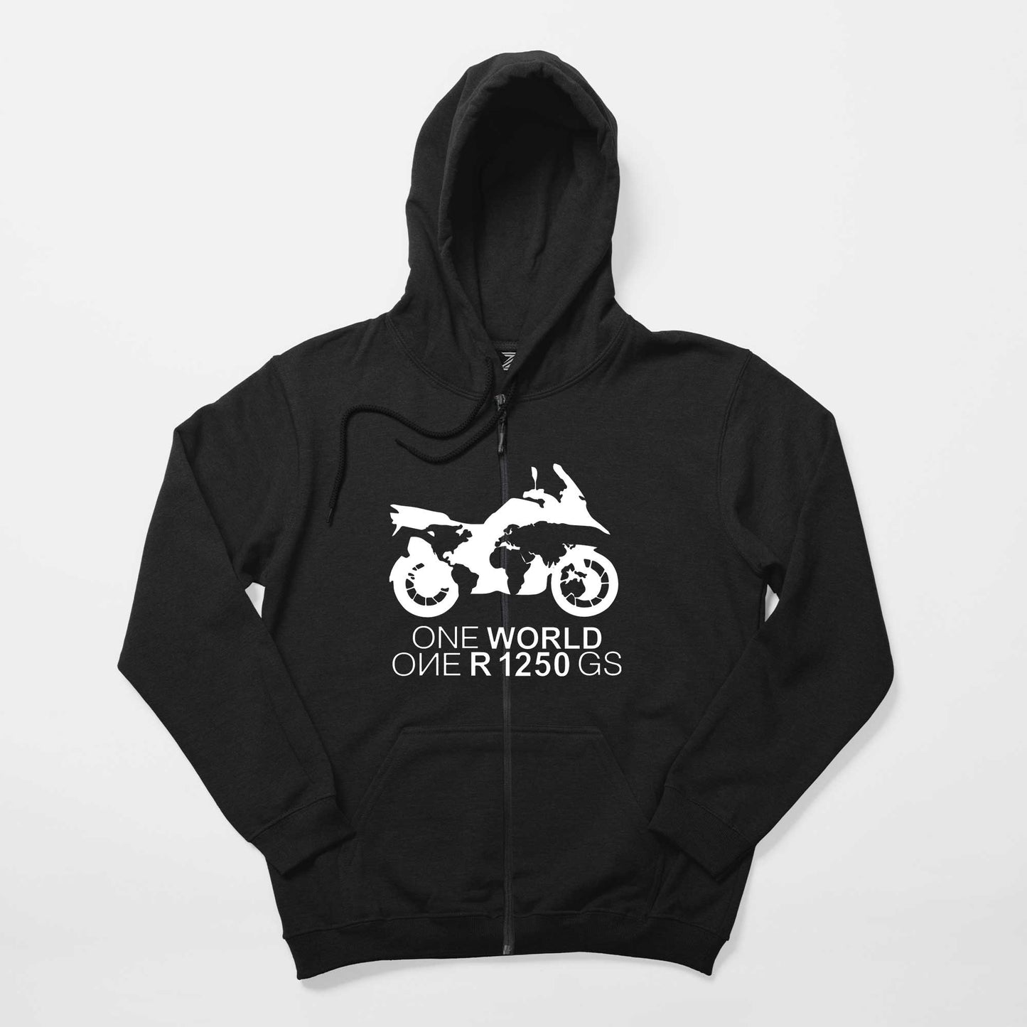 ONE World 1250GS White Siyah Fermuarlı Kapşonlu Sweatshirt