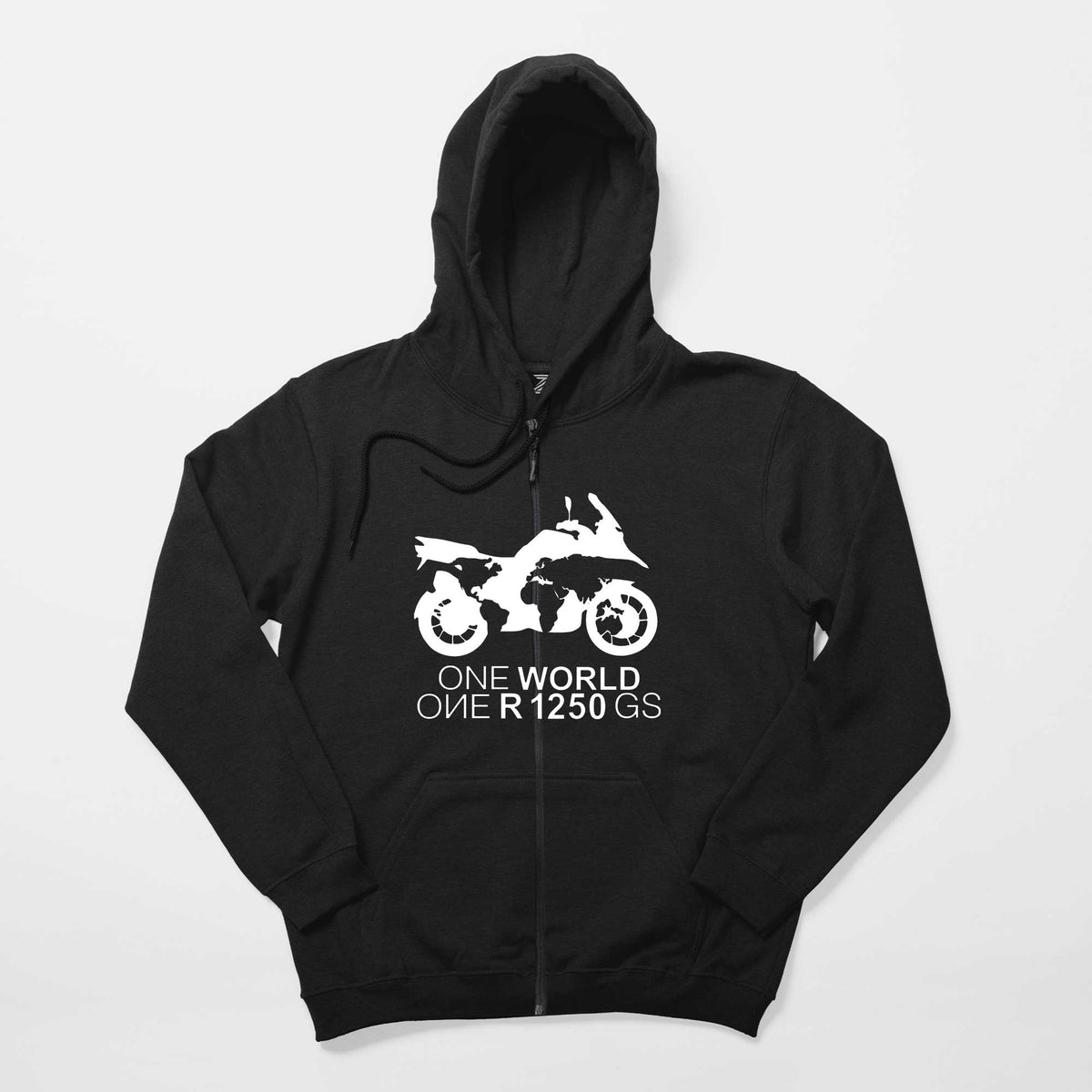 ONE World 1250GS White Siyah Fermuarlı Kapşonlu Sweatshirt
