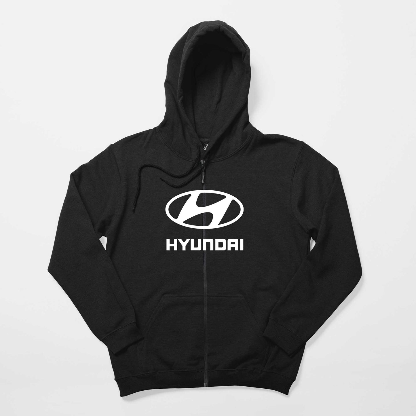 Hyundai White Logo Siyah Fermuarlı Kapşonlu Sweatshirt