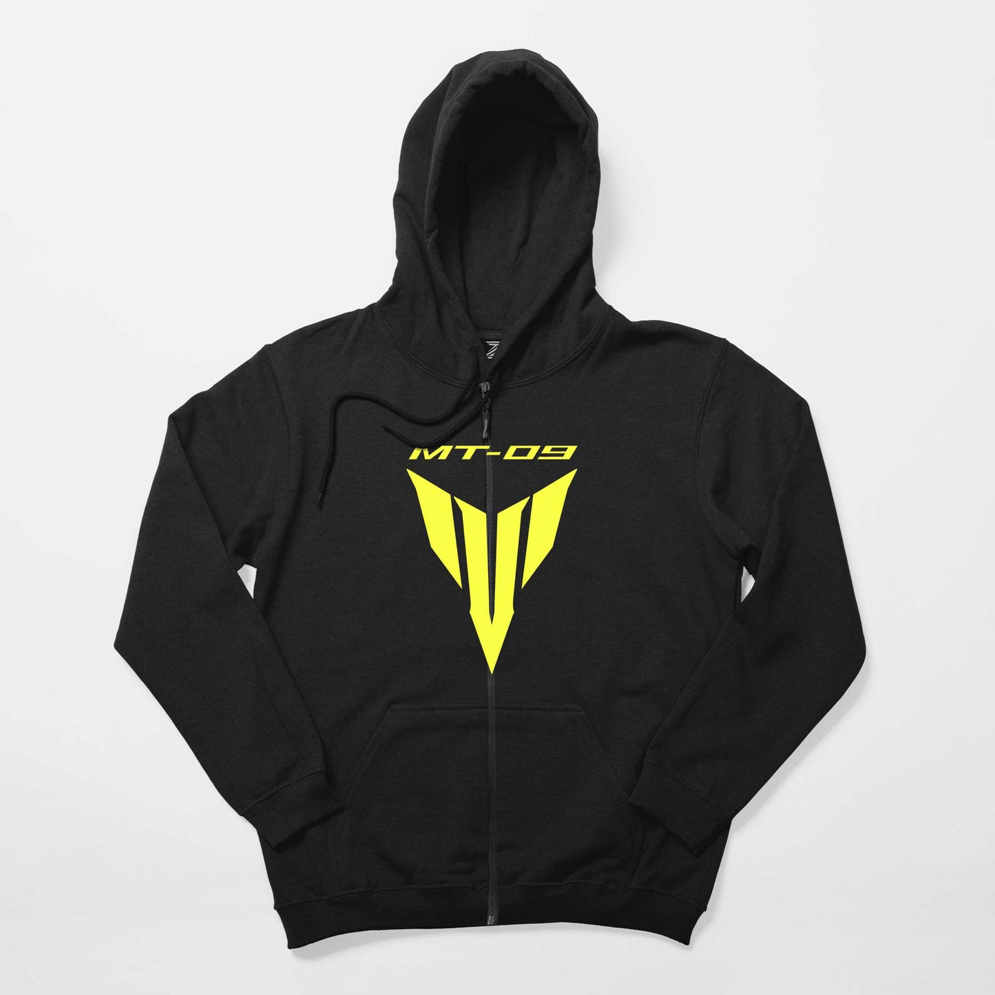 Yamaha MT 09 Logo Text Siyah Fermuarlı Kapşonlu Sweatshirt