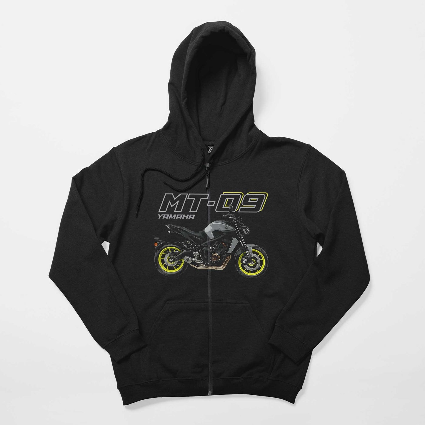 Yamaha MT 09 Siyah Fermuarlı Kapşonlu Sweatshirt