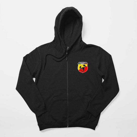 Abarth Logo Siyah Fermuarlı Kapşonlu Sweatshirt