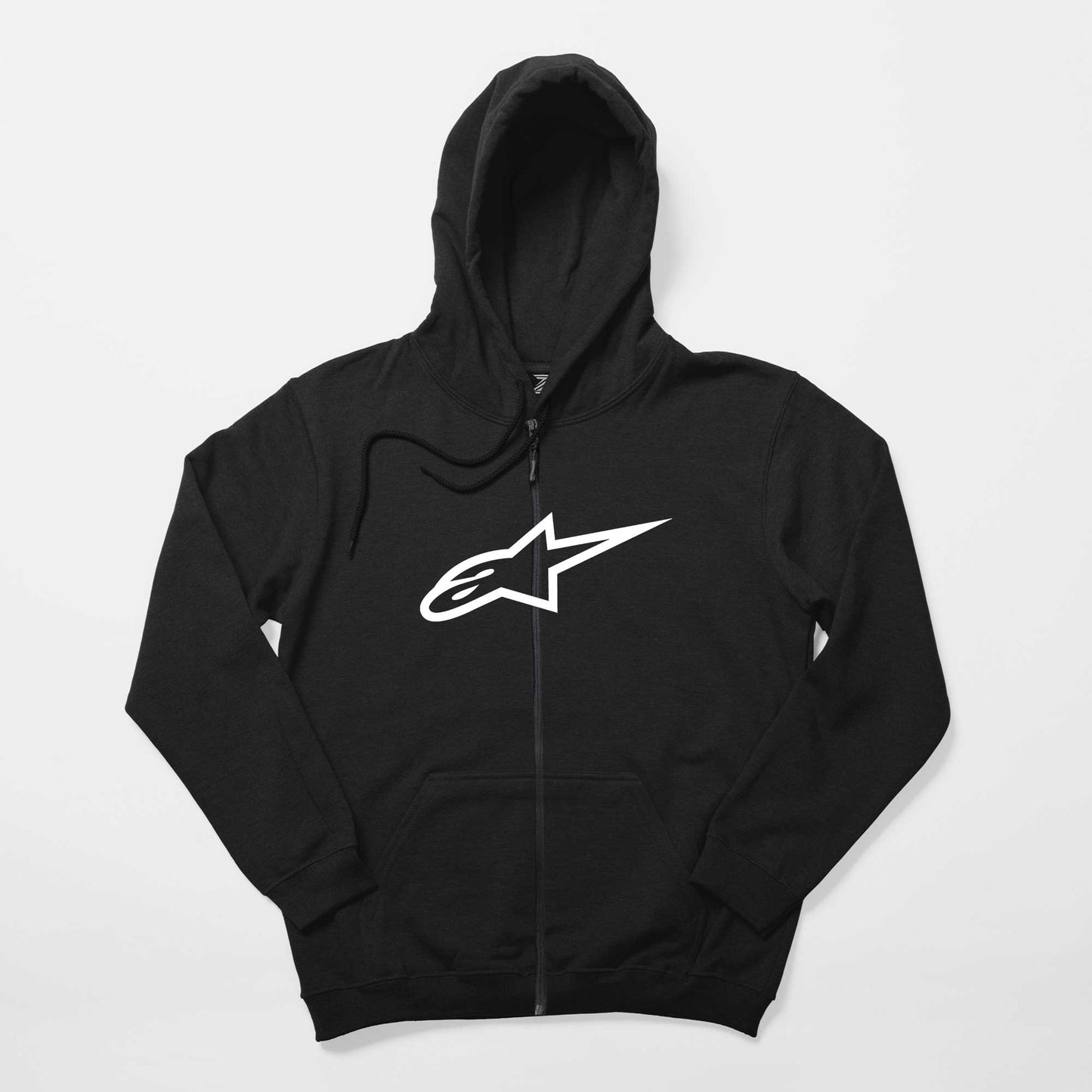 Alpinestars White Logo Siyah Fermuarlı Kapşonlu Sweatshirt
