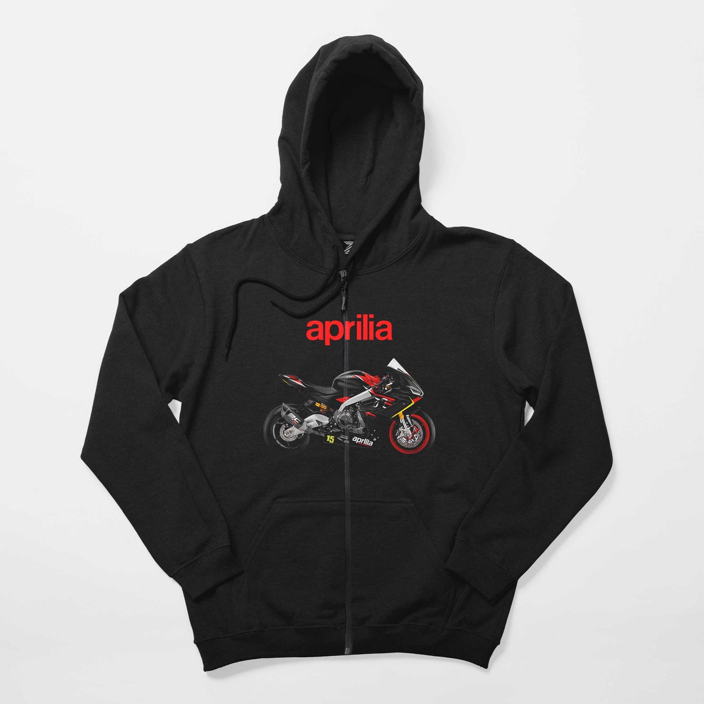 Aprilia 675RS Siyah Fermuarlı Kapşonlu Sweatshirt