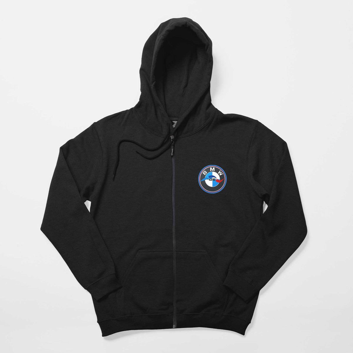 Bmw GS Logo Siyah Fermuarlı Kapşonlu Sweatshirt