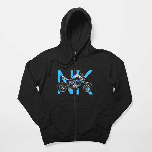 CFMOTO 250NK Text Siyah Fermuarlı Kapşonlu Sweatshirt