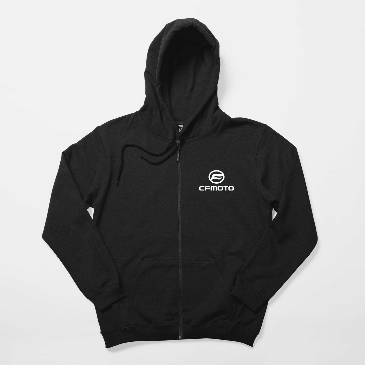 CFMOTO Logo White Siyah Fermuarlı Kapşonlu Sweatshirt