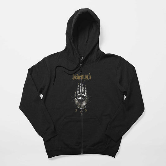 Behemoth Sventevith Siyah Fermuarlı Kapşonlu Sweatshirt