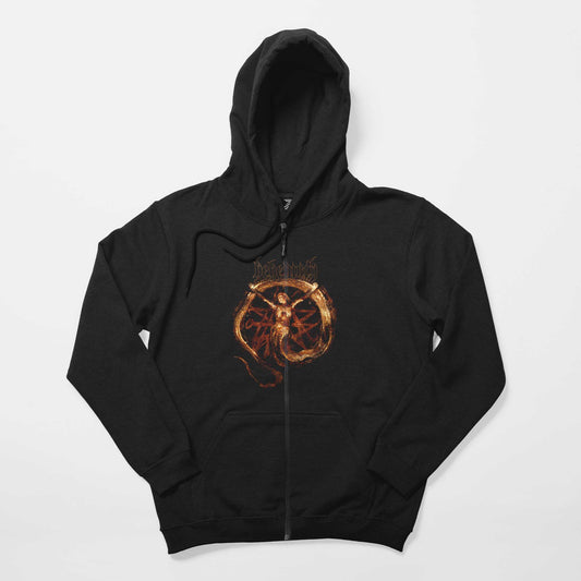 Behemoth Kali Siyah Fermuarlı Kapşonlu Sweatshirt