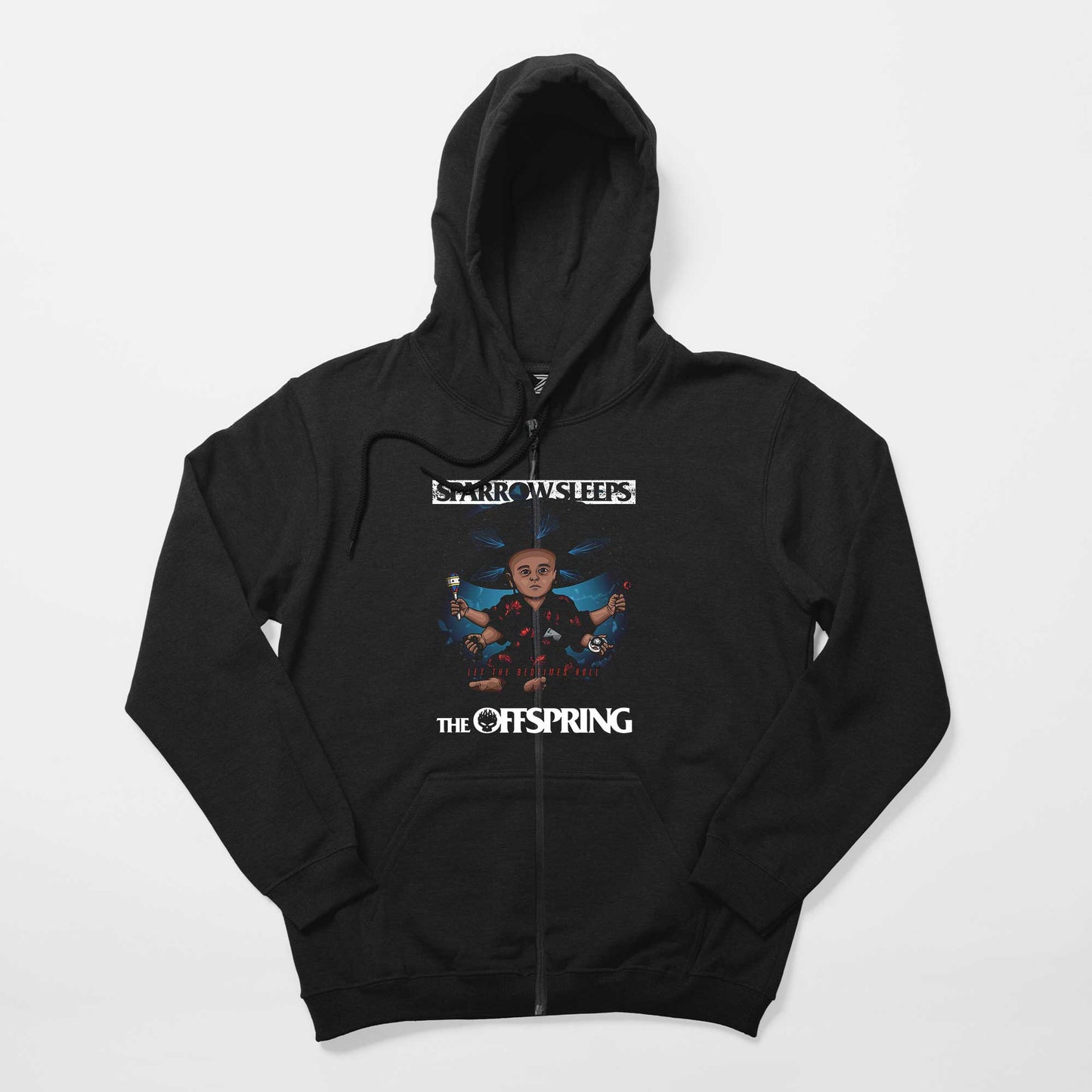 The Offspring Let The Bedtimes Roll Siyah Fermuarlı Kapşonlu Sweatshirt