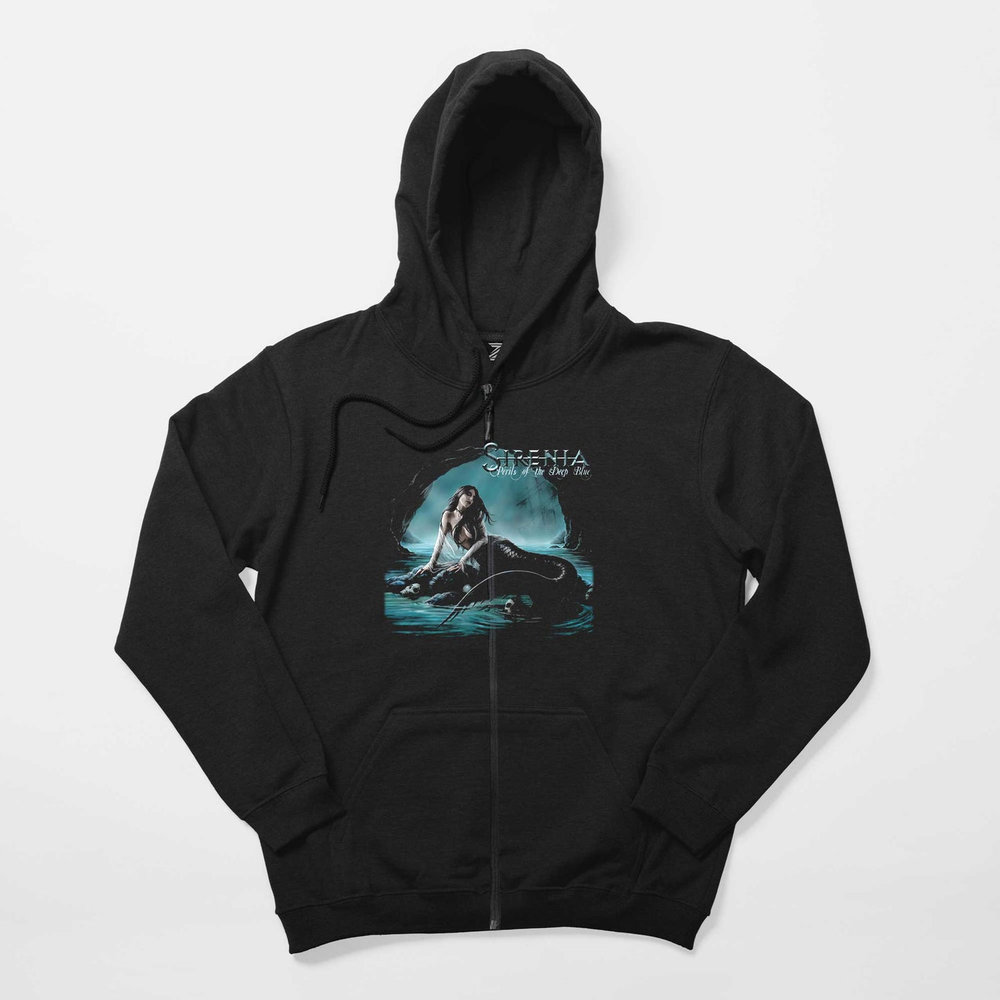 Sirenia Perils Of The Deep Blue Siyah Fermuarlı Kapşonlu Sweatshirt