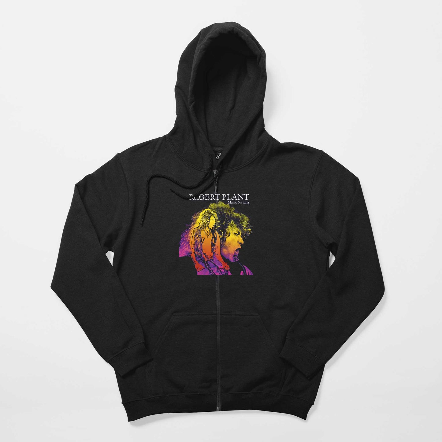 Robert Plant Manic Nirvana Siyah Fermuarlı Kapşonlu Sweatshirt