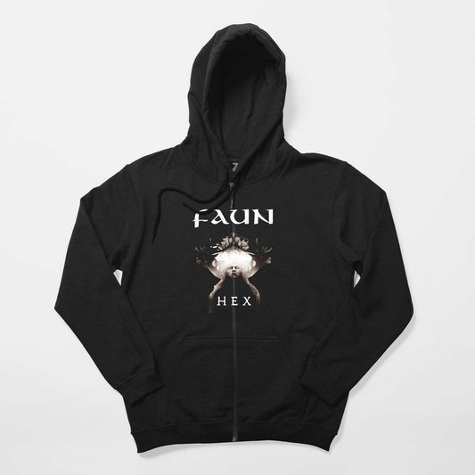Faun Hex Siyah Fermuarlı Kapşonlu Sweatshirt