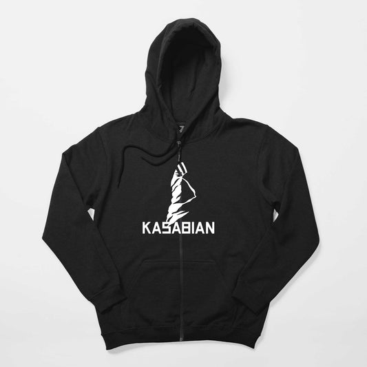 Kasabian Silüet Siyah Fermuarlı Kapşonlu Sweatshirt