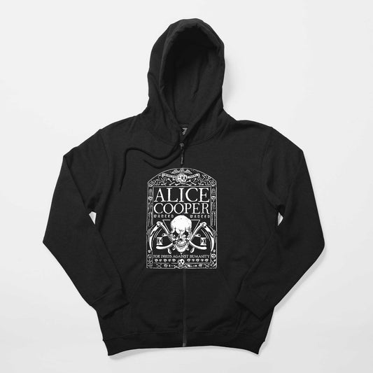 Alice Cooper Memento Mori Siyah Fermuarlı Kapşonlu Sweatshirt