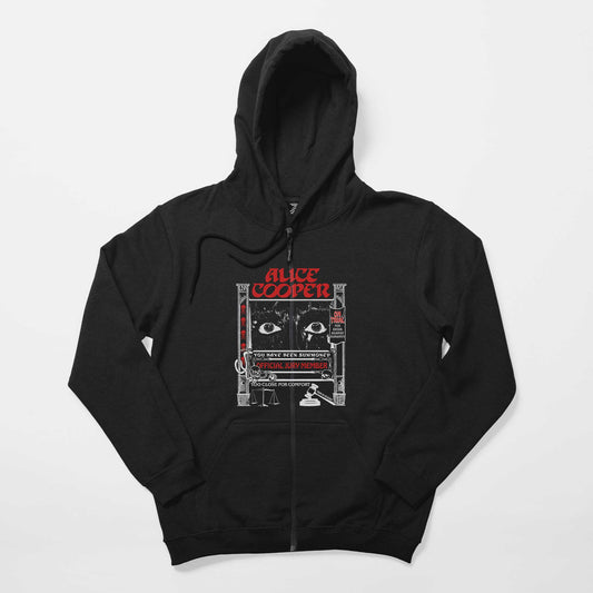 Alice Cooper Too Close For Comfort Eyes Siyah Fermuarlı Kapşonlu Sweatshirt