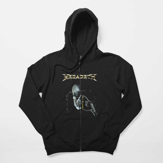 Megadeth Warchest Siyah Fermuarlı Kapşonlu Sweatshirt