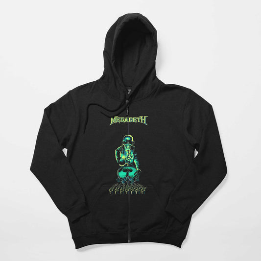 Megadeth Nuke Siyah Fermuarlı Kapşonlu Sweatshirt