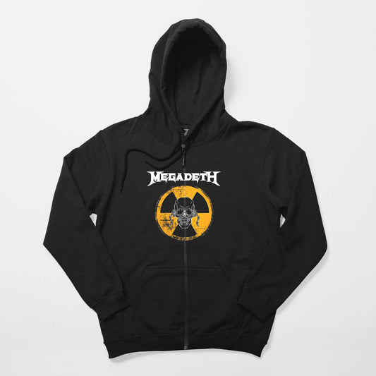 Megadeth WARNING! Alarm Siyah Fermuarlı Kapşonlu Sweatshirt