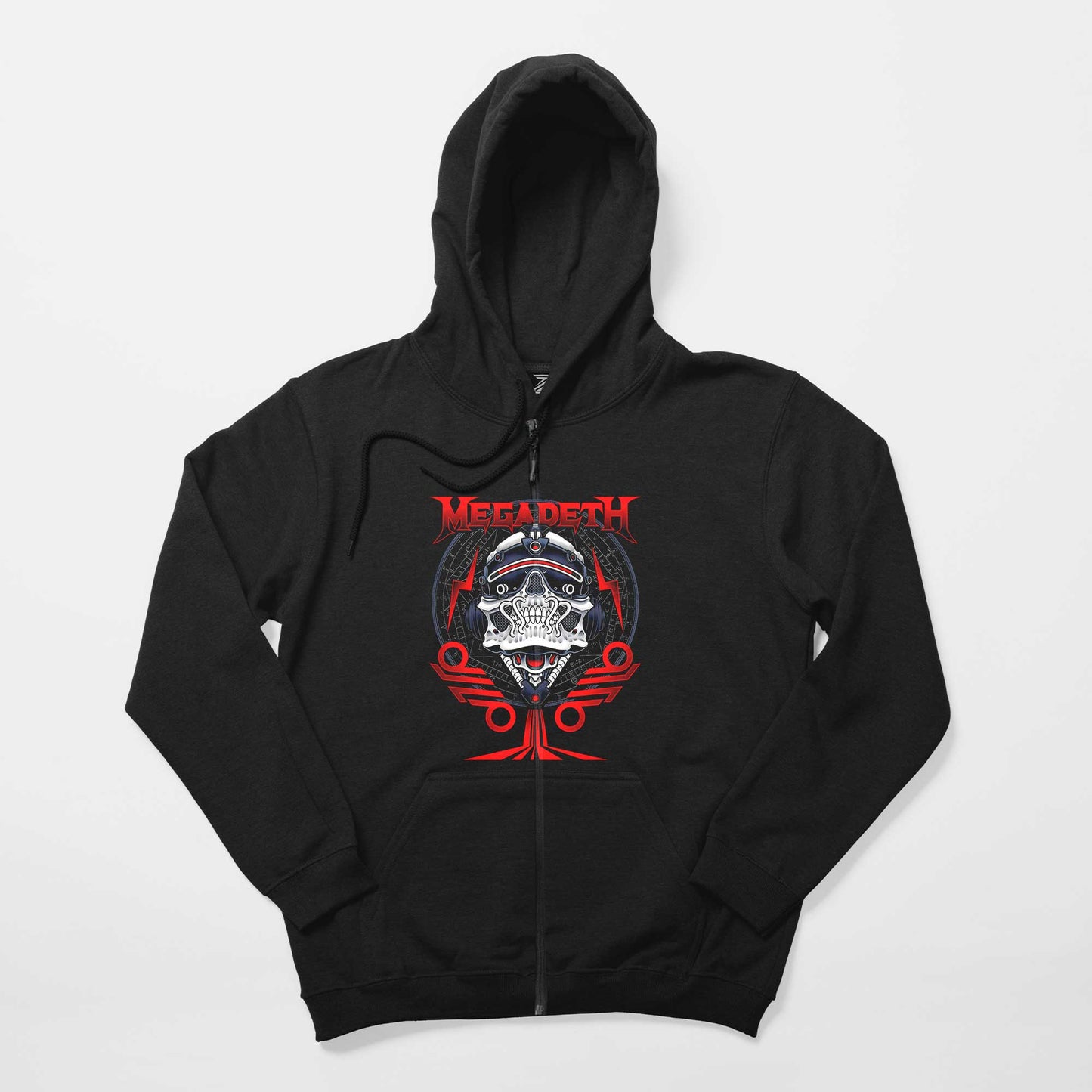 Megadeth The Walls Are Closing Siyah Fermuarlı Kapşonlu Sweatshirt