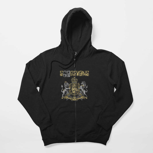 Scorpions Home Of Rock Siyah Fermuarlı Kapşonlu Sweatshirt